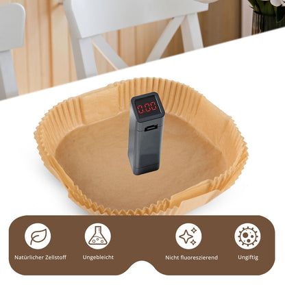 150 stk. airfryer bagepapir XL/XXL 20–24 cm