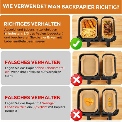 120 stk. airfryer bagepapir til Philips Dual Basket 6L/3L