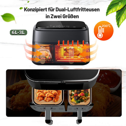 100 stk. airfryer bagepapir til Philips Dual Basket 6L/3L