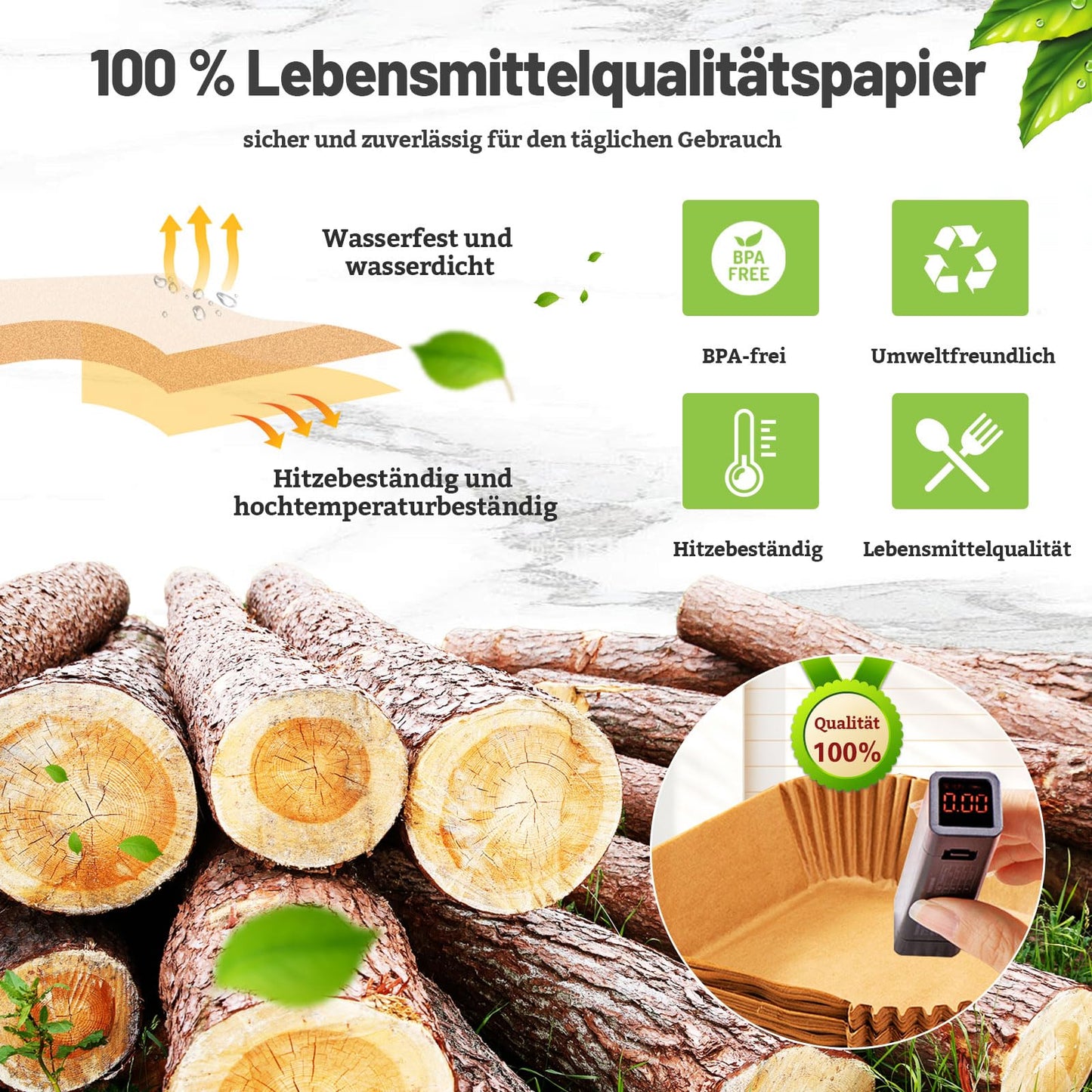 100 stk. airfryer bagepapir til Philips Dual Basket 6L/3L
