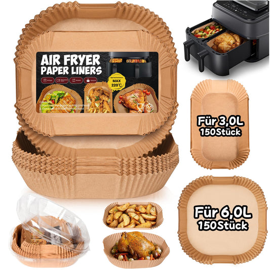 300 stk. airfryer bagepapir til Philips Dual Basket 9L