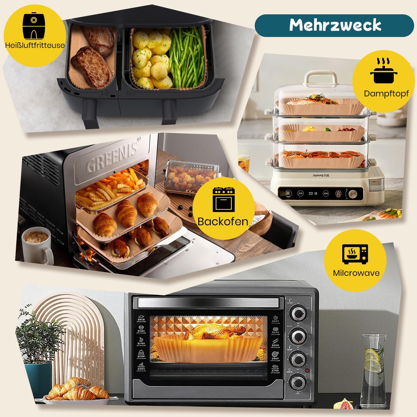 300 stk. airfryer bagepapir til Philips Dual Basket 9L