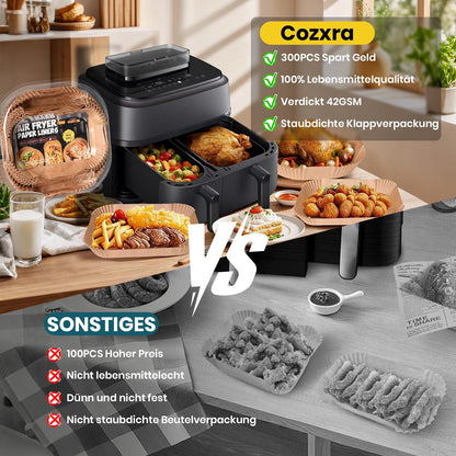 300 stk. airfryer bagepapir til Philips Dual Basket 9L