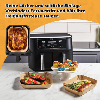 TopEsct 120 stk. airfryer bagepapir til Philips Dual Basket 6L/3L